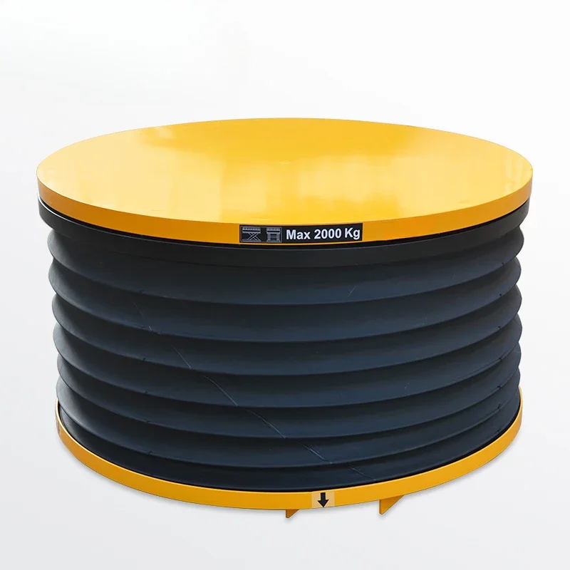 Piattaforma di sollevamento idraulica elettrica rotante circolare con piattaforma di sollevamento fissa telescopica