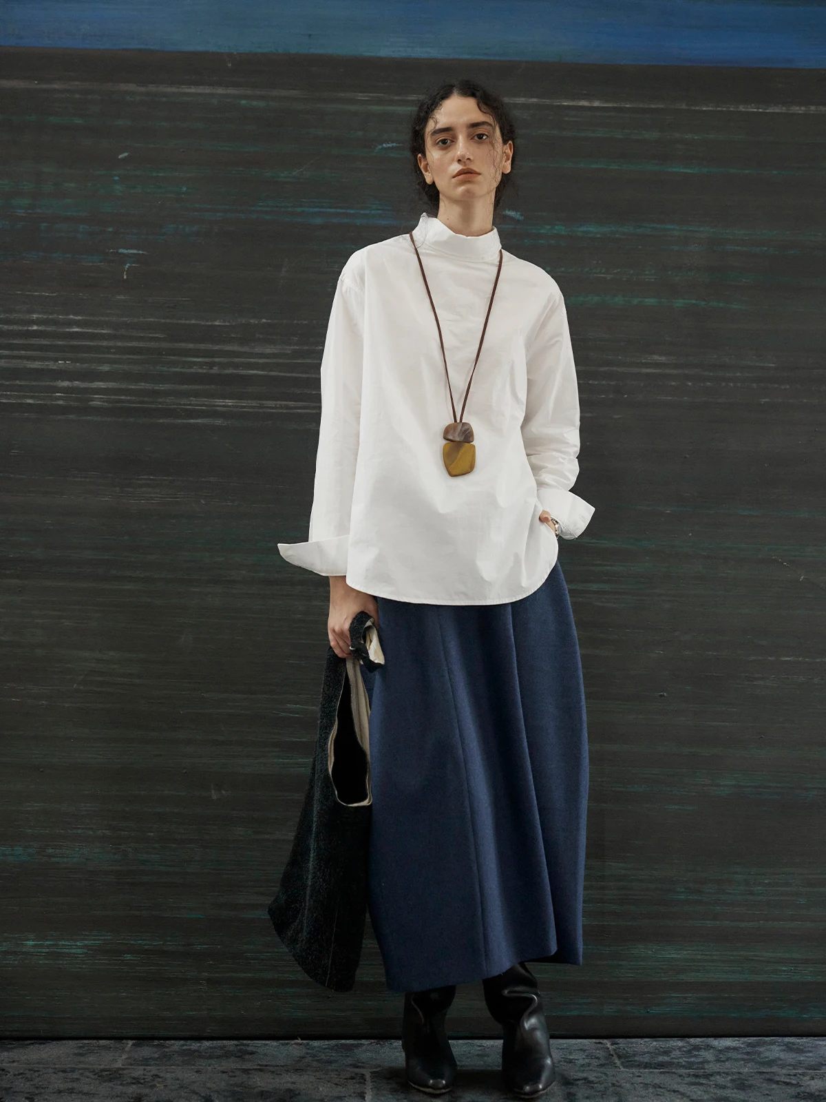 

Moofeel White Long Sve irt Ba на пуговицах с высоким воротником, женская внутренняя одежда для поездок на работу, прямой крой, хлопковая зима 2024