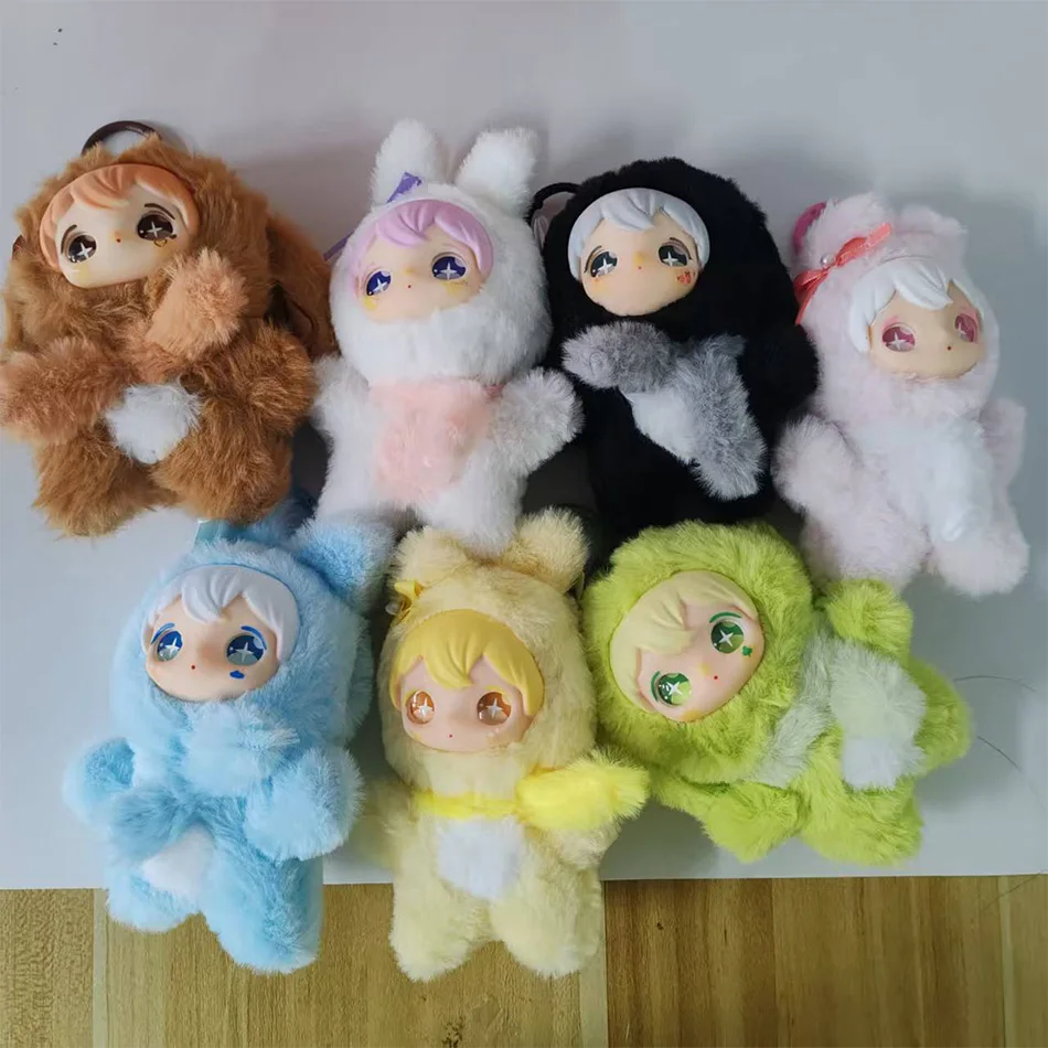 Shyshy أرنب الكرتون الفينيل دمية صندوق أعمى العصرية مفاجأة اليدوية على ظهره قلادة لعبة هدية مشرقة سلسلة العالم تحصيل