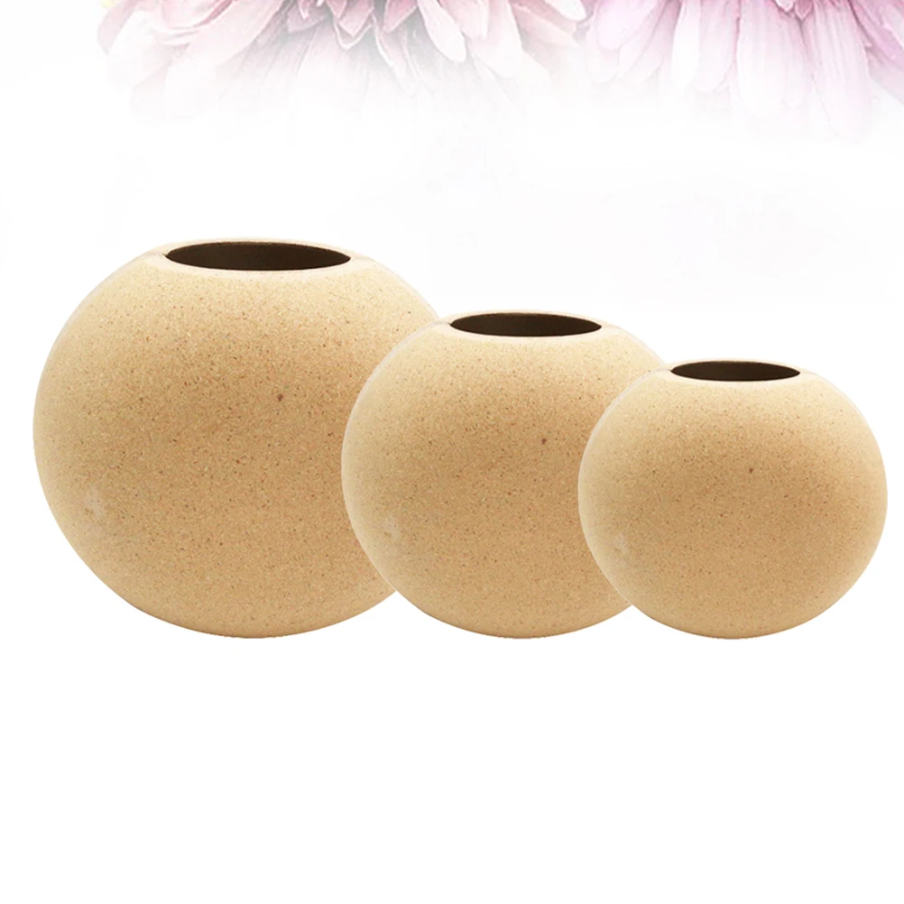 

3pcs Wooden Vase Vintage Artistic Flower Bottle Diy Painting Design Home Decoration Gift Family Friends Wood Flower