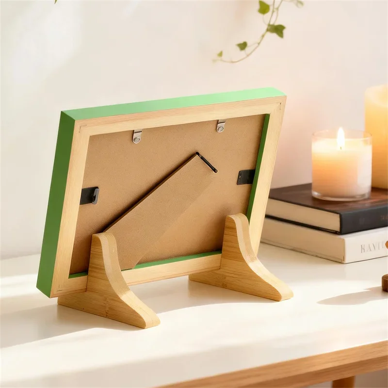 Wooden Display Holder, Flat Base Stand, Multifunctional Rack for Cookbook Album Record Frame Home Kitchen