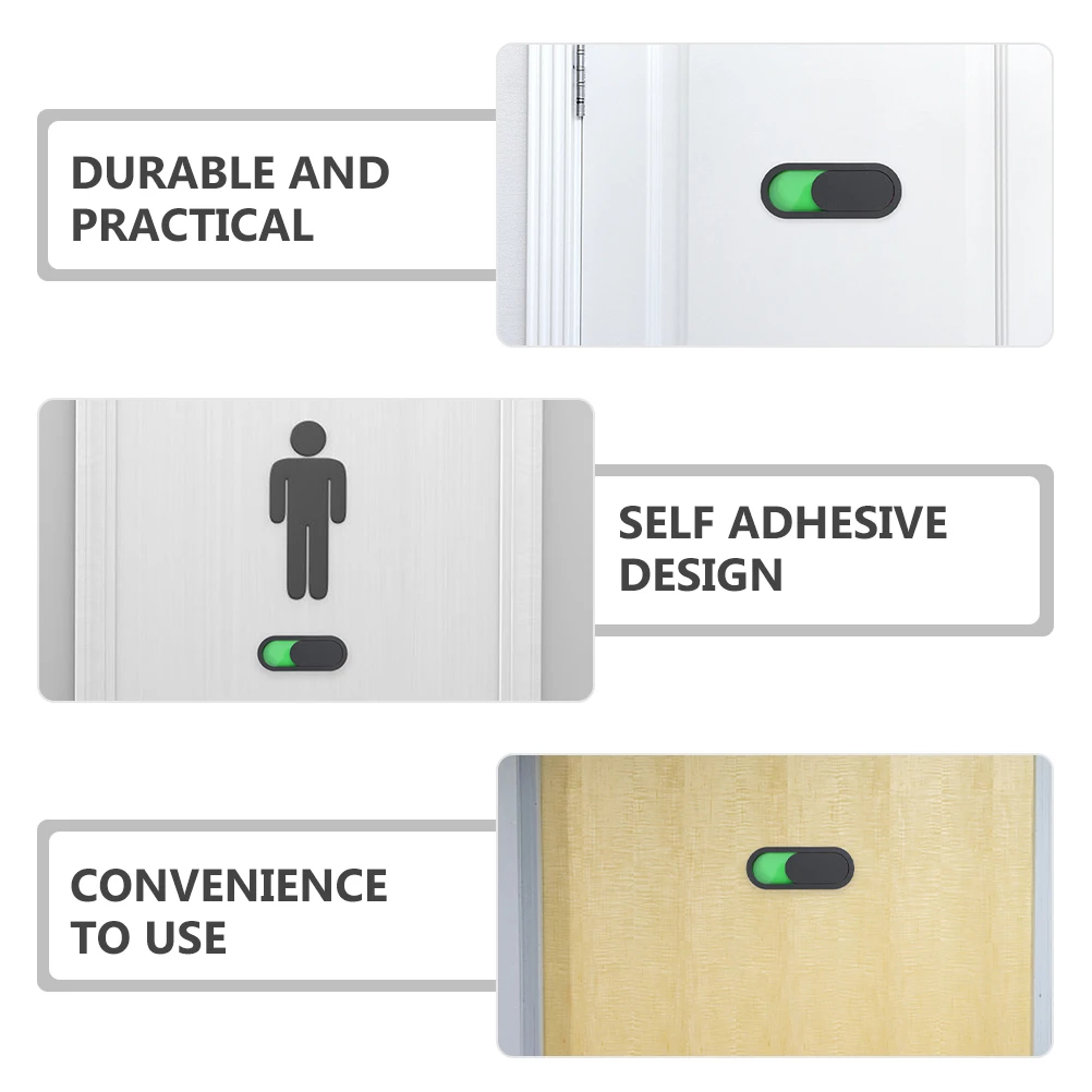 

Status Switching Door Sign 15x6cm Black No Text Vacant Occupied Bathroom Office Privacy Material Self Adhesive Easy