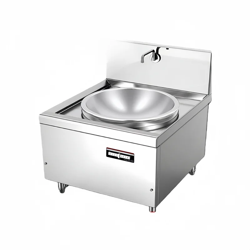 Commercial Induction Cooker Series: 15-30KW Single/Double Head, Stainless Steel for Hotel School Restaurant Kitchen