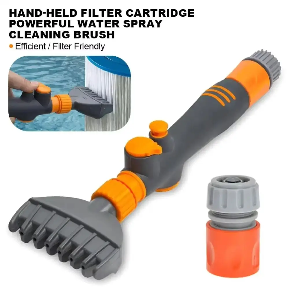 Plastic Pool Cartridge Cleaner Handheld Multifunction Spa Filter Clean Brush Durable Removes Debris Hot Tub Filter    JJ2864BD