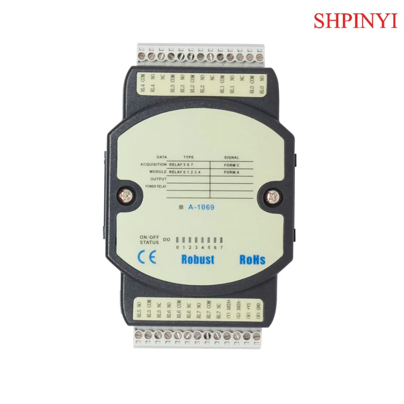 

Модуль ввода-вывода Modbus с цифровым релейным выходом мощности 8DO, модуль ввода-вывода портов RS-485 (A-1069)*