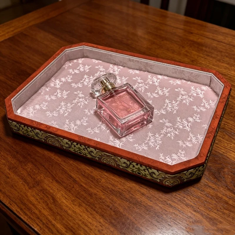 Palace Silk Brocade Appraisal Tray, Jade Bangle & Beads Holder, High-End China-Chic Storage for Boutique Counter