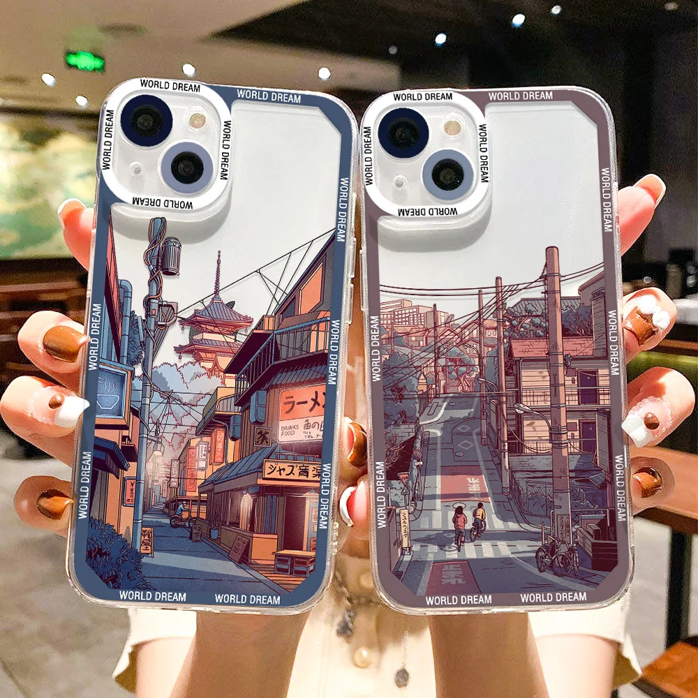 Anime Landscape Case For Samsung S23 S21 S22 Ultra Cases Galaxy S21 FE A53 A52 A52S 5G A33 A13 A73 A32 A12 A51 A21S A23 Cover