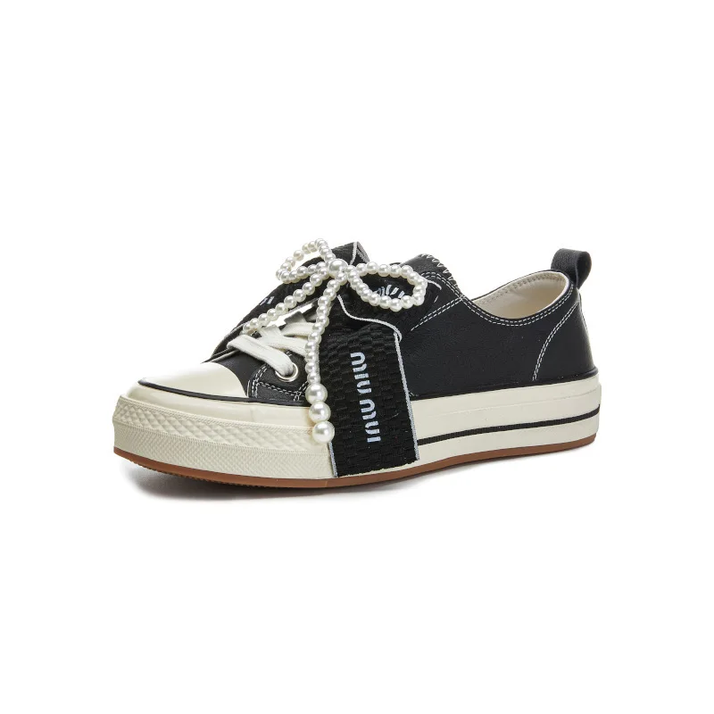 Top Layer Cowhide White For Spring 2025 Butterfly Bow Single Casual Versatile  Thick Soled Leather Woman Loafers Women Sneakers