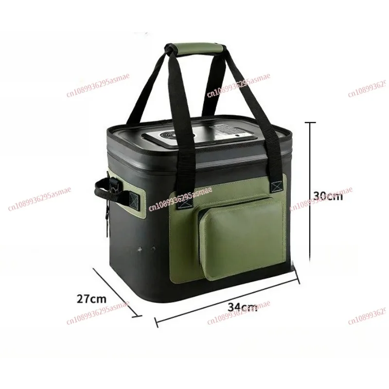 Outdoor Camping Insulated Cooler Bag, Portable Car Heating Cooling Lunch Tote Bag