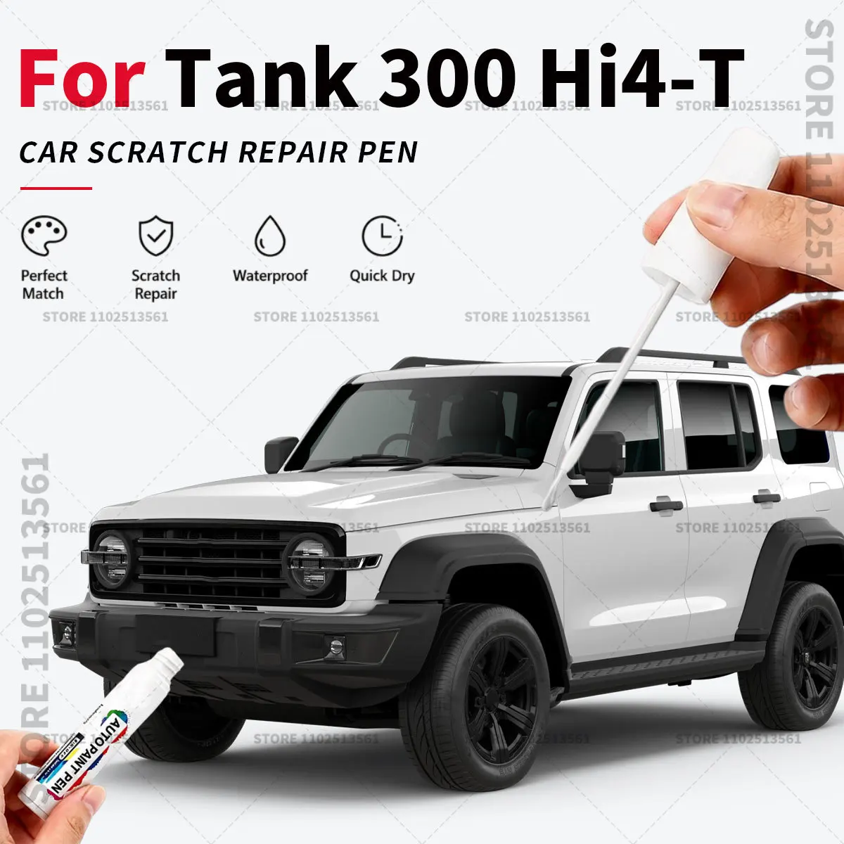 Car Paint Repair Marker Pen Quick Dry Scratch Remover Touch Up Coating Pen For Auto Accessories For Tank 300 Hi4-T White Black