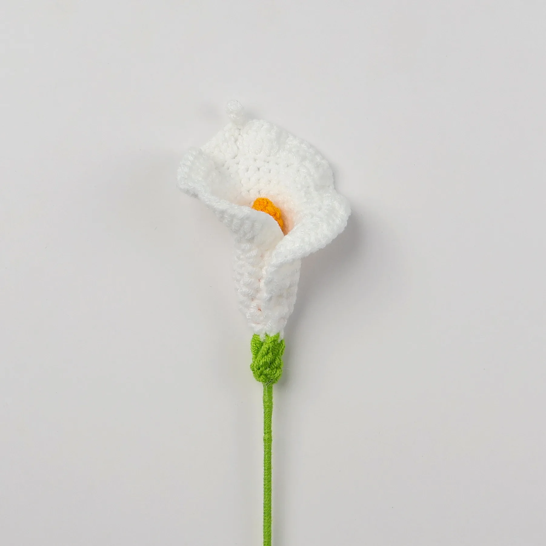 1P Künstliche Calla Gestrickte Blumen Häkeln Calla Lilie Bouquet Kreative Künstliche Blumen Pflanzen Party Wohnkultur Geschenk – Detail 4