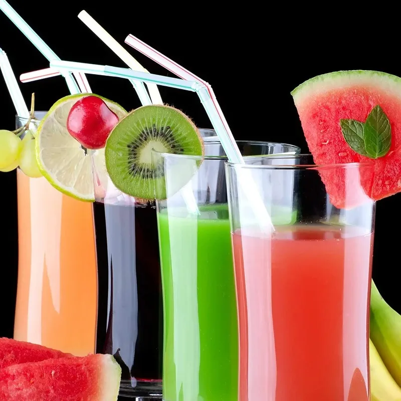 

100 шт., 21 см, красочные одноразовые пластиковые изогнутые трубочки для питья, свадебная вечеринка, бар, аксессуары для напитков, многоразовая соломинка на день рождения