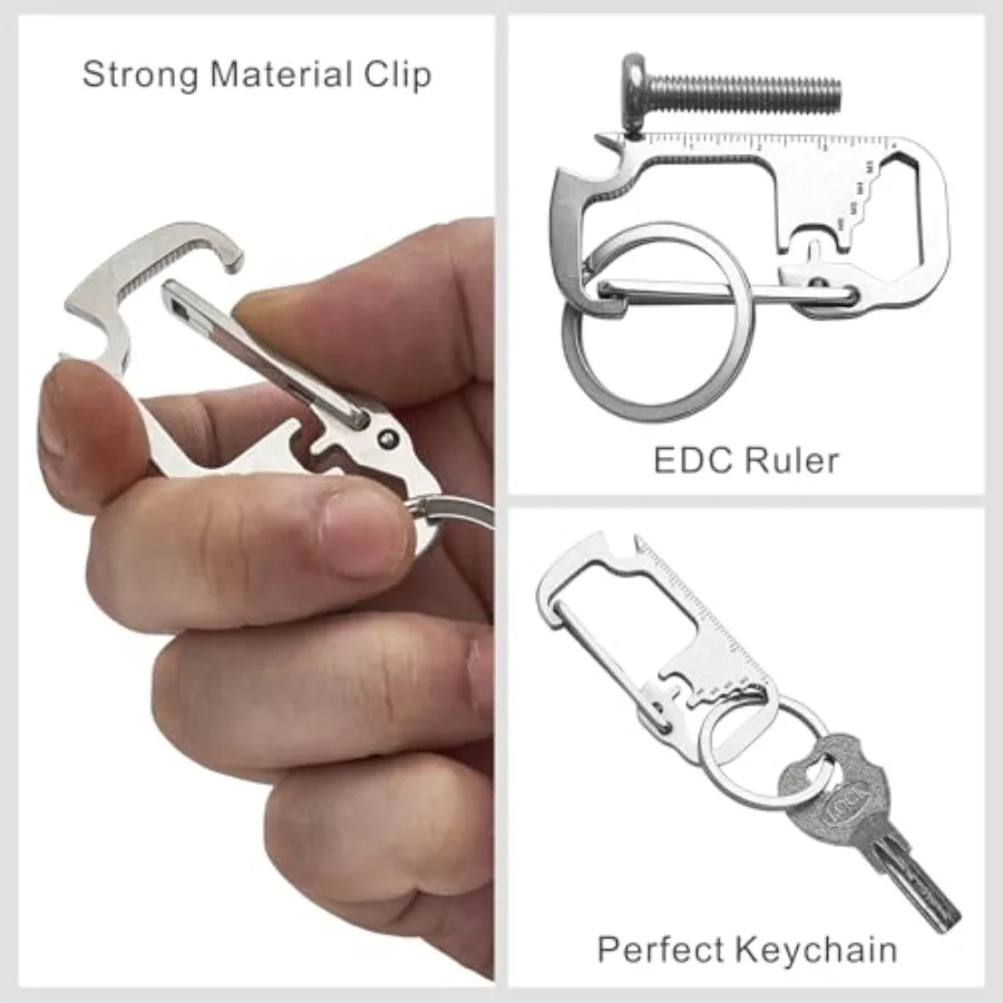 المفاتيح حلقة تسلق مع فتاحة الزجاجات حلقة تسلق من الفولاذ المقاوم للصدأ كليب لمفاتيح السيارة البسيطة متعددة المهام المفاتيح كليب للرجال حزام هوو #5