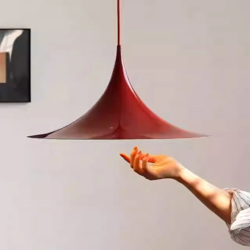 Lámpara colgante de cuerno de restaurante nórdico, diseño danés, minimalista francés, Bar Medieval, mostrador, isla, luz OVNI