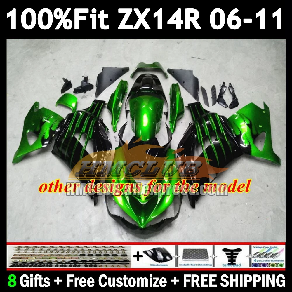 Light Green Injection For KAWASAKI NINJA ZX 14R ZX14R 06 07 08 09 10 11 178No.0 ZX-14R 2006 2007 2008 2009 2010 2011 Fairings