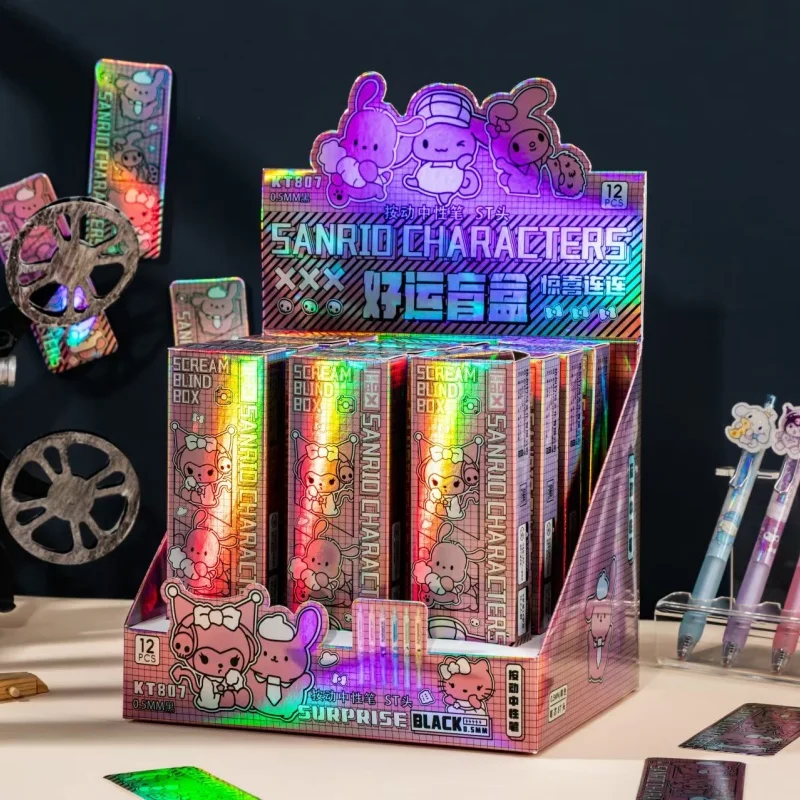 

12 шт./лот Sanrio Melody Kuromi Press гелевая ручка милые Pochacco 0,5 мм черные чернила нейтральные ручки рекламный подарок офисные школьные принадлежности