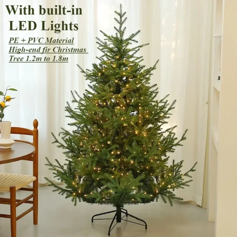 

Artificial Christmas Tree PE+PVC Material with Built-in LED Lights Christmas Tree 1.2M-1.8M Christmas Decoration Home Decoration