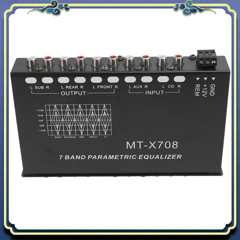 

Portable 2X 7-Band Car Audio Equalizer, Adjustable 7 Bands EQ Amplifier Graphic Equalizer With CD/AUX Input Select Switch,Black