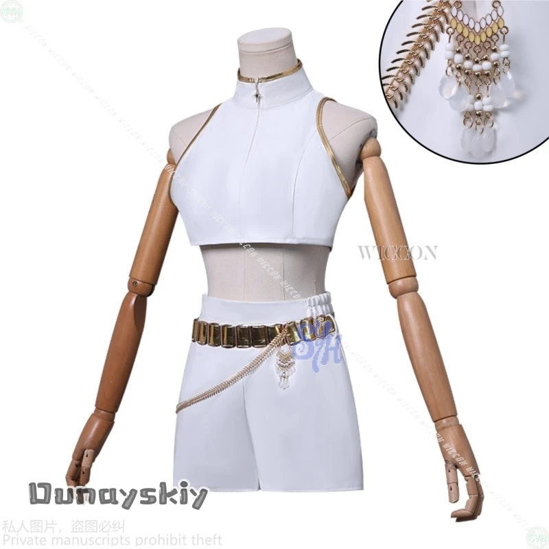 Anime Movie Kpop Demon Cosplay Rumi Huntrix WHAT IT SOUNDS LIKE Stage Uniform White Korea Idol Sexy Mini Dress HalloweenDisguise