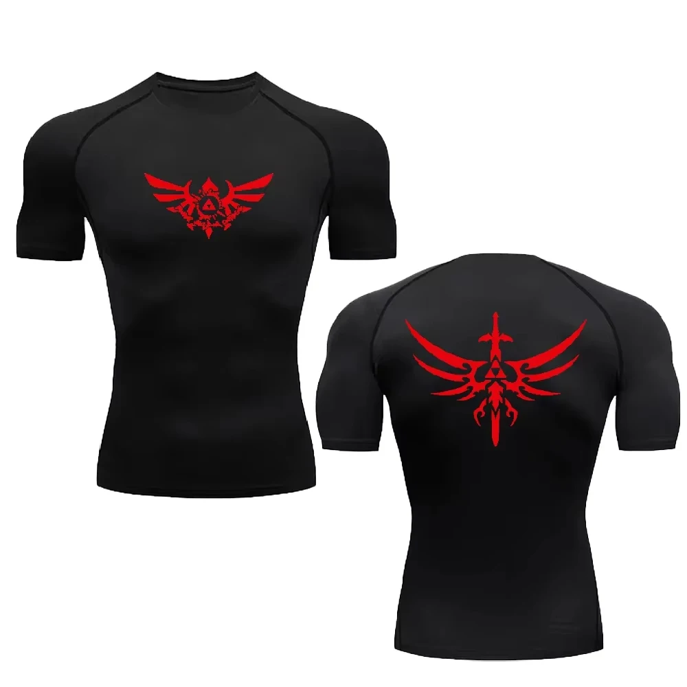 

Outdoor Workout Jogging Quick-drying Sportswear Tops Men's Compression Shirt Breathable Training Short-sleeved RL637 T-shirt