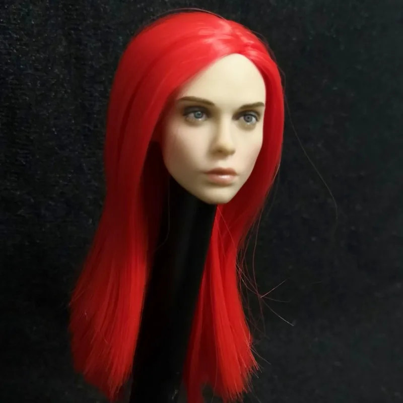 

1:6 red Long Hair Europe beauty 1/6 Scale Red Hair Head Sculpt Carving Fit 12" Phicen Female Figure Body Toys