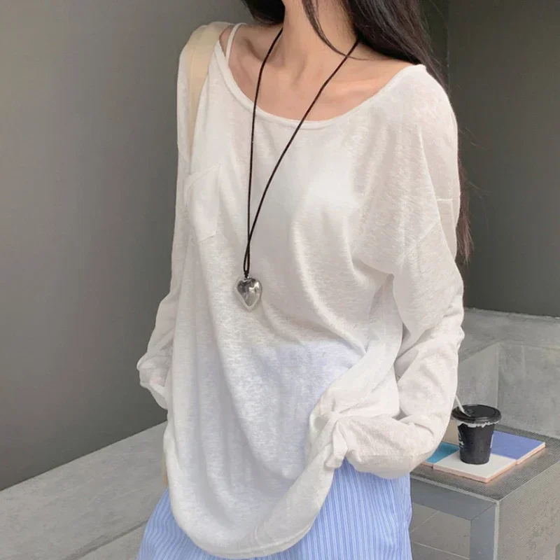 Locker sitzender Cardigan aus Eisseide für Damen, schulterfreies, transparentes Überwurf-Top, Sonnenschutz für den Sommer, UV-Schutz, lange Ärmel, lässig, für Strandurlaub – Detail 8