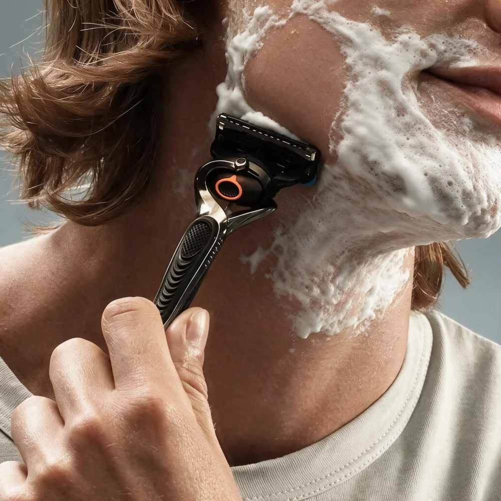 Men's Classic Manual Razor Safety Cleaning and Grooming Tool, 5-Layer Stainless Steel Manual Razor Blades, Body and Facial Manual Razor