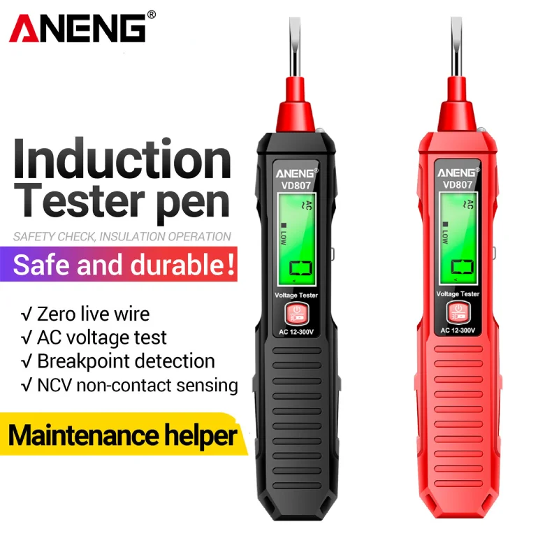 

ANENG VD807 Voltage Test Pen Digital Voltmeter AC/DC Volt Tester Intelligent Current Meter Non-Contact Test Electric Tester