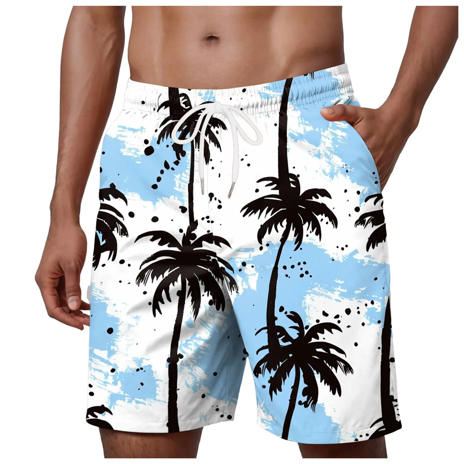 

Men Shorts Long Men Shorts Comfortable Breathable Beach Shorts Stylish Beach Print Men Shorts Elastic Plaid Shorts Men