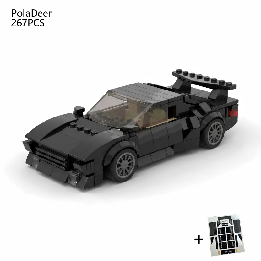 

Конструктор PolaDeer 267 деталей, серия Passion, MOC 1986 De Tomaso Pantera Sports Car GT5S, игрушка-конструктор, подарок на день рождения для детей