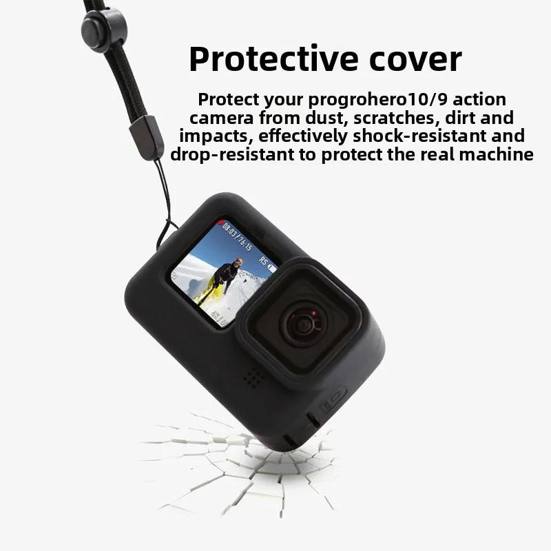 Silicone Case for GoPro Hero12 11 10 Black Tempered Glass Screen Protector Protective Film Lens Cap Cover for GoPro9 Accessories