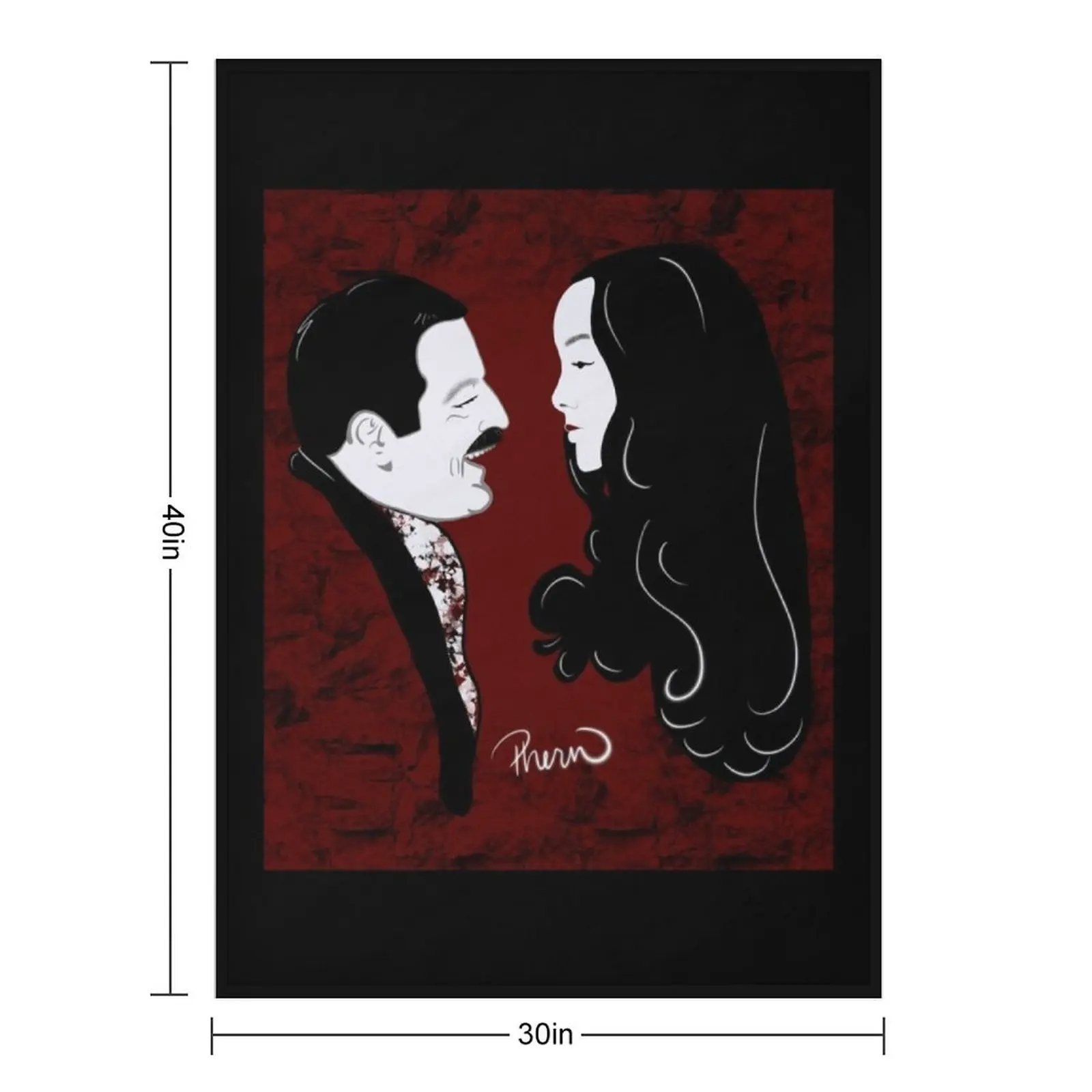 Morticia and Gomez Adams Lovers Throw Blanket funny gift Shaggy Single Hairy Blankets 2