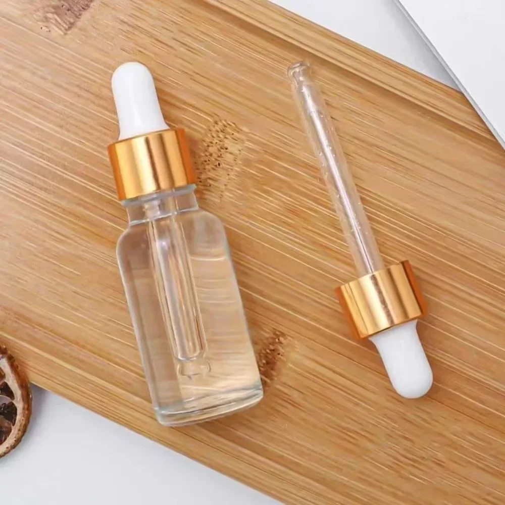 5pcs Transparent Small Dropper Oil Bottle Glass Empty Bottle 5ml /100ml Travel Portable Dispenser Essence Beauty Bottle