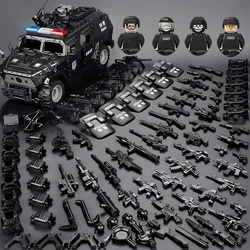 Military Weapons Guns Army Armored Vehicle Jeeps Police SWAT ModernSpecial Forces Car Model Gangster Soldier Building Block Toy