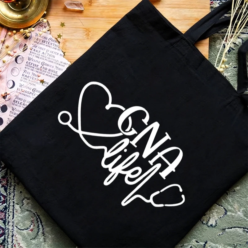 Leopard Print CNA Nurse Life Print Women Men Tote Bags Fashion Canvas Tote Bags Gifts