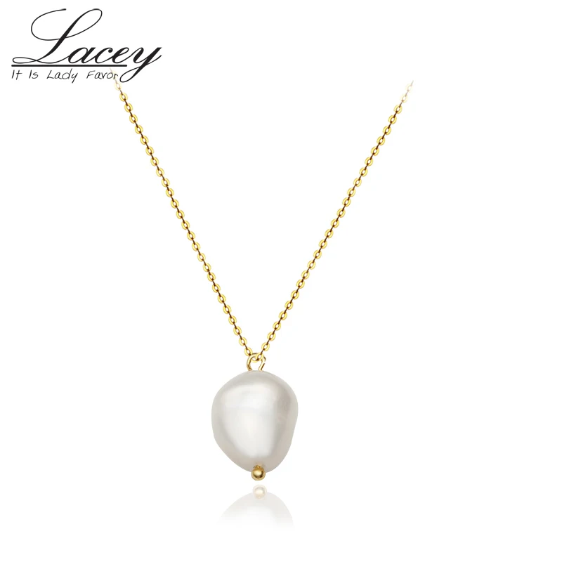 Real 925 Streling Silver Nekclace,Handmade Natural Freshwater Pearl Necklace For Women,Fashion Baroque Pearl Necklace Gift