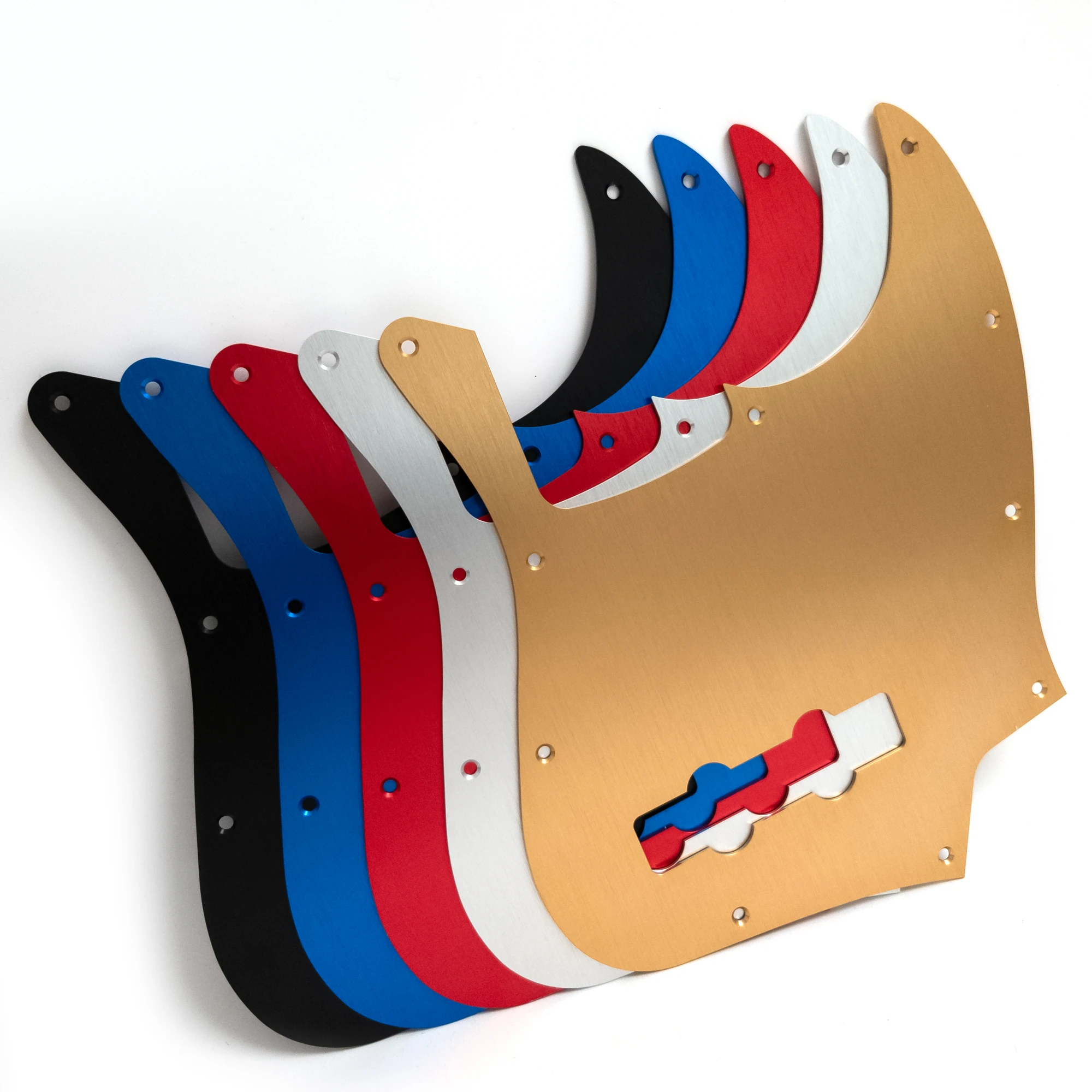

10 Hole Bass Pickguard Brushed Aluminum Anodized Pro Bass Guitar Scratch Plate for 4 String Bass Guitars Replacement Parts