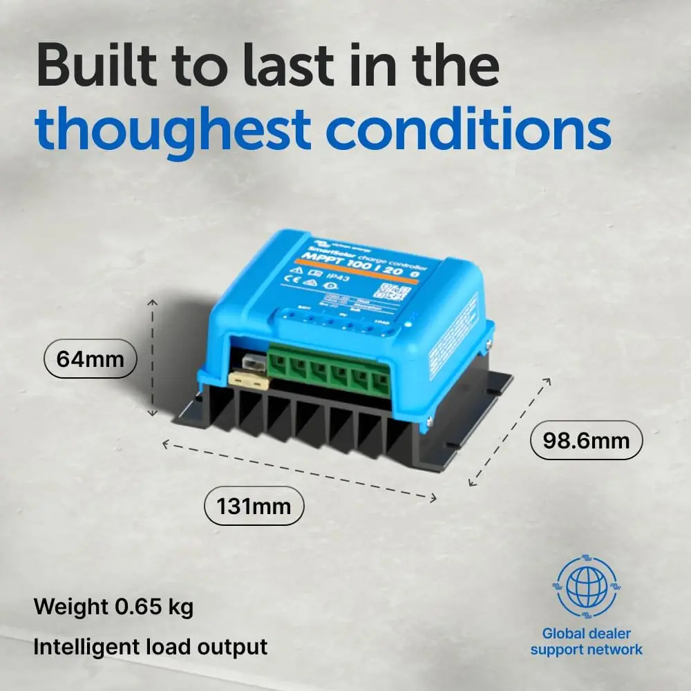 MPPT Solar Charge Controller with Bluetooth, 100V 20A for 48V Systems - Maximize Solar Power Efficiency