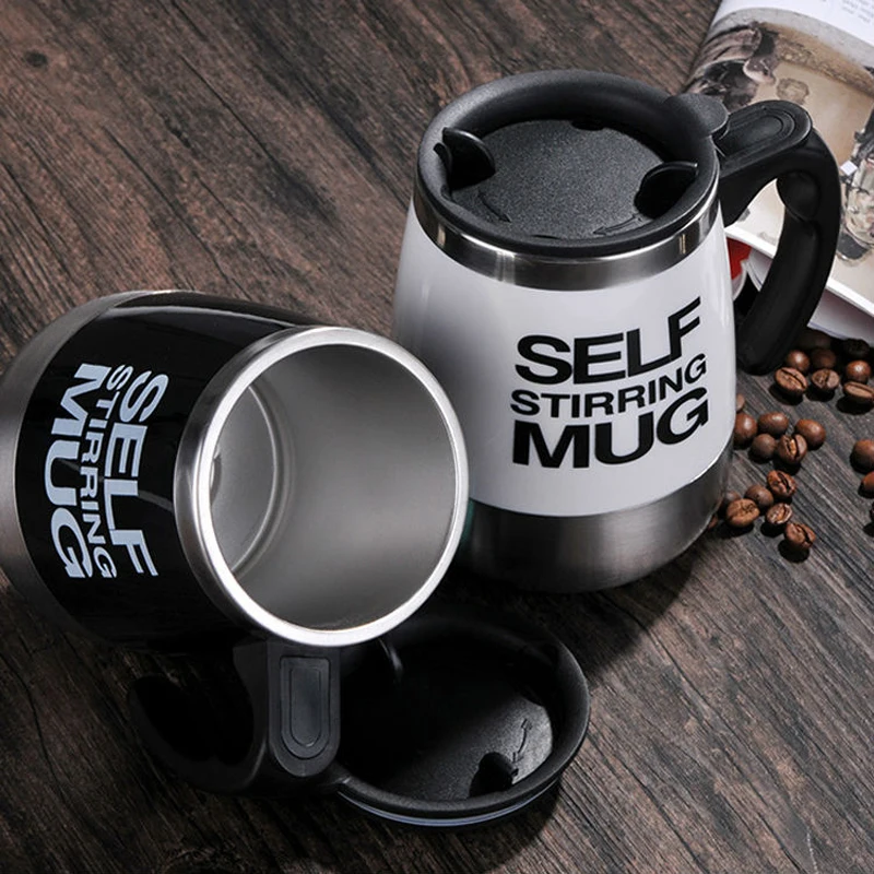 450ml Stainless Steel Self Stirring Mug Automatic Electric Mixing Cup Creative Milk Coffee Mug With Lid Fancy Drinking Cup Gift