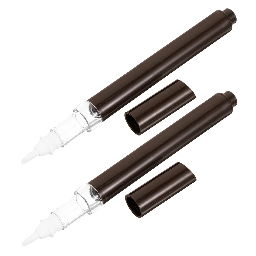 

2pcs Lip Gloss Lip Balm Press Pen 2Ml Translucent Refillable For Nail Oil Whitening Multifunctional Durable Brush