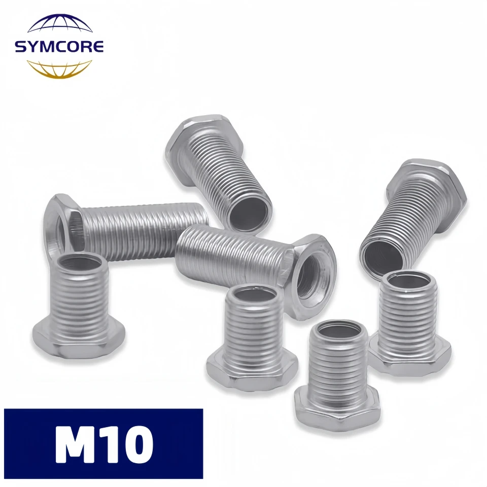 10Pcs External Hexagonal M10 Hollow Screw Fine Tooth T-Shaped Through-Hole Bolt Head Rod Tube Table Lamp Track Light Accessory