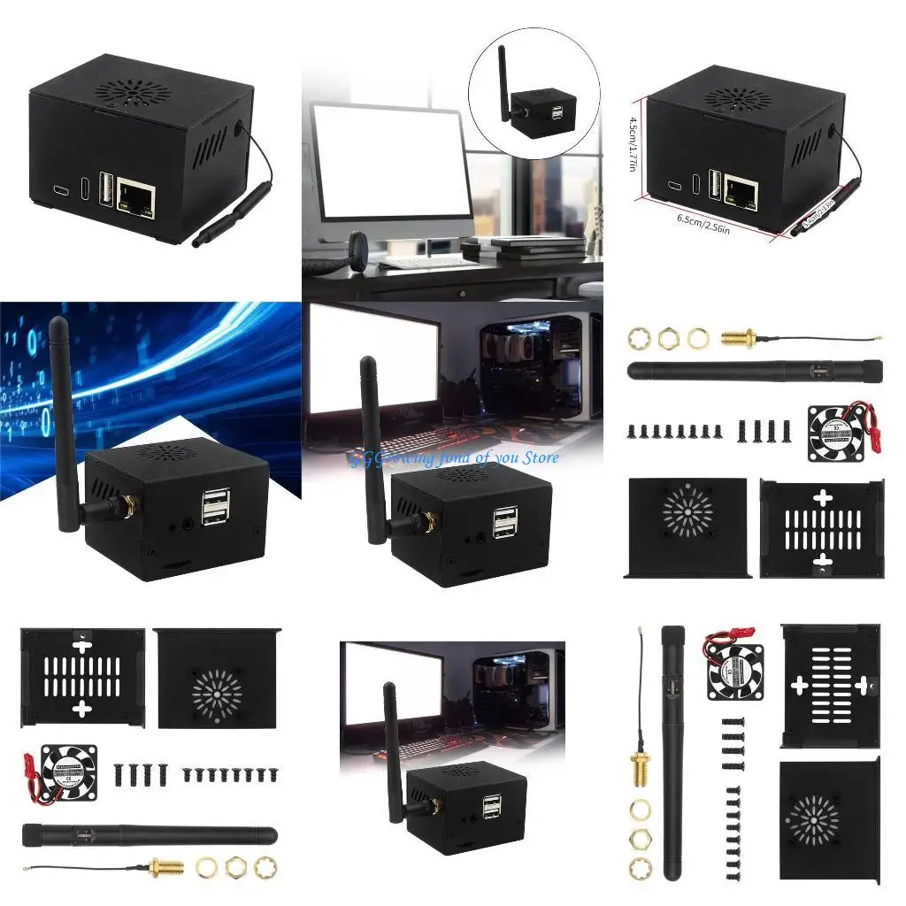 H9EB เคสโลหะคุณภาพสูงสำหรับ 0 3 บอร์ดปกป้องอุปกรณ์เสาอากาศและฮีทซิงค์รวมอยู่ด้วย