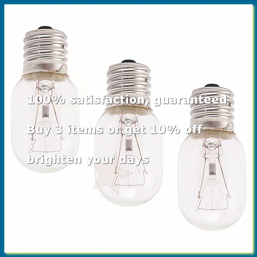 Microwave Light Bulb 40W E17 125V Replacement Part - Exact Fit for Microwaves and the Lava Lamps - Pack of 3
