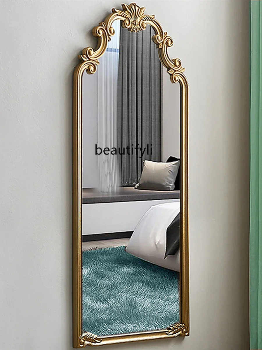 French retro full-length mirror home wall-mounted full-length mirror living room wall-mounted American, European