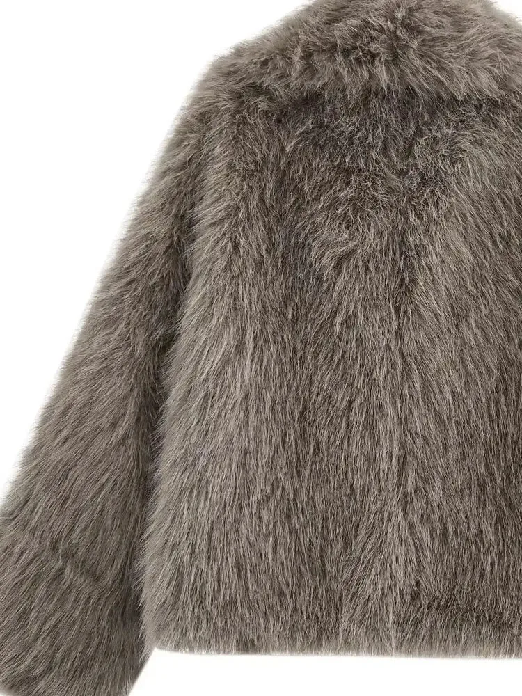 

HH женские зимние модные короткие пальто однотонные отложные воротники с длинными рукавами и карманами женские элегантные свободные теплые куртки 2-цветные