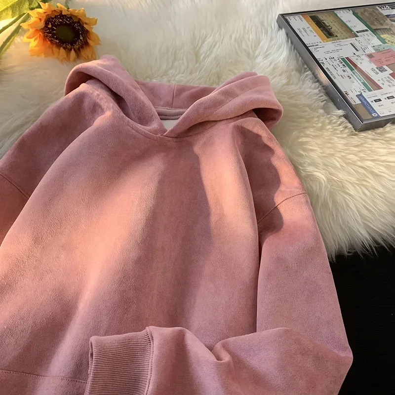 Autumn Y2K Hooded Sweatshirts Women Baggy Solid Color Fashion Coat Harajuku Hoodies Oversized Street Hip Hop Pullover Shirt