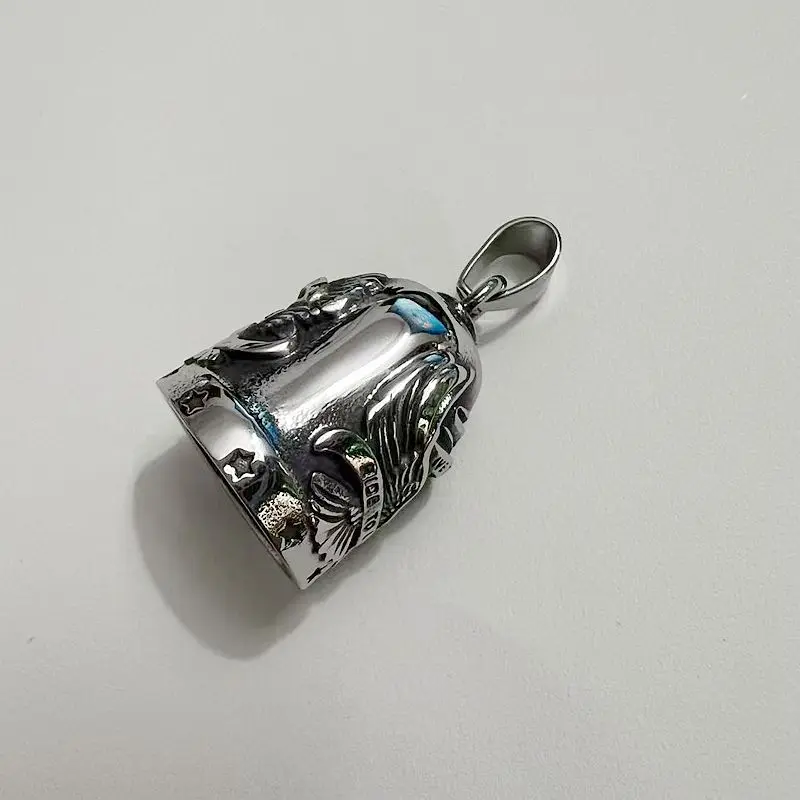 Exorcism Bell Stainless Steel Casting Eagle Pentagram Design Riding Statue for Home Decor