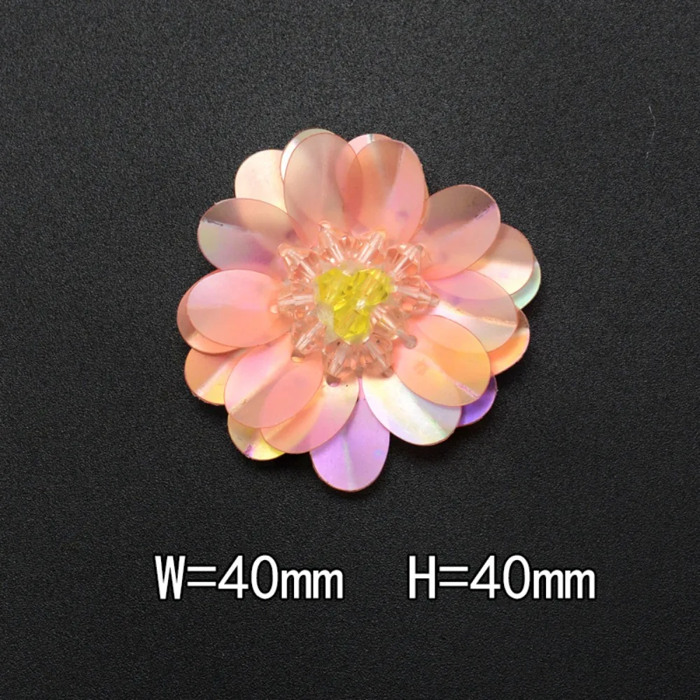 手作り花色のスパンコールビーズ花布ステッカー小さな DIY 衣類アクセサリー靴バッグ装飾パッチ手縫い