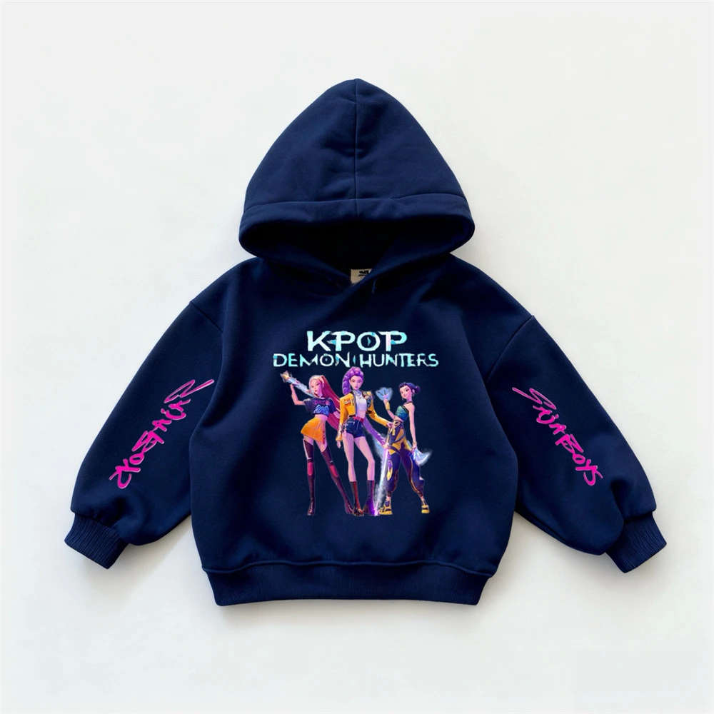 ملابس رياضية فضفاضة غير رسمية بلوفرات عصرية بقلنسوة ملابس Kpop شيطان الصيادين بلوزات مطبوعة للأطفال من سن 2 3 4 5 6 7 سنوات #5