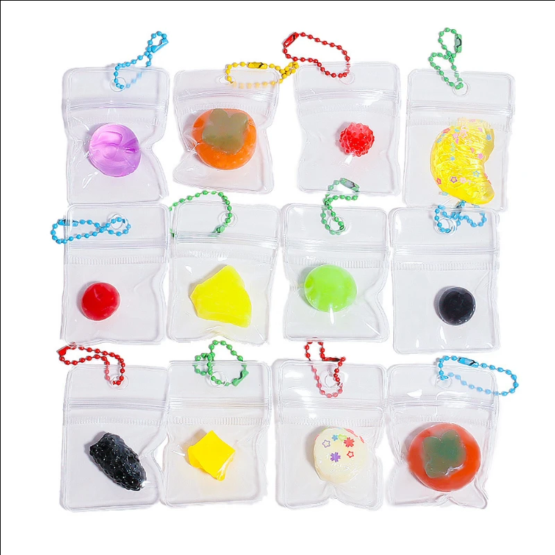 Hot Sale Bagged Fruit Squishy Toy, Stress Relief Squeeze Toy, Cute Bag Pendant Fidget Decor for Kids Adults view 5